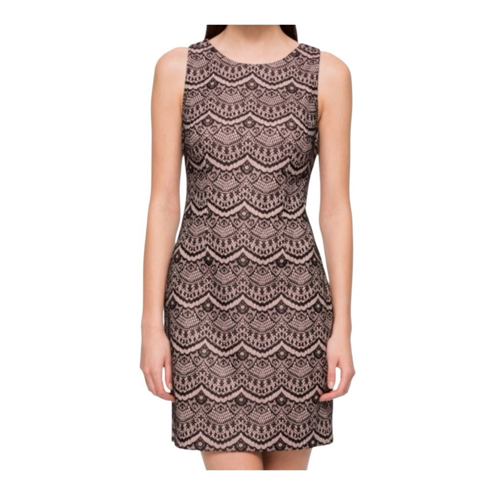 Women's Guess Black Pink Lace Sleeveless Mini Dress Size 4